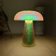 Mosaic yellow and green mushroom lamp – luminous effect