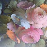Napoleon III painted sheet metal round serving tray