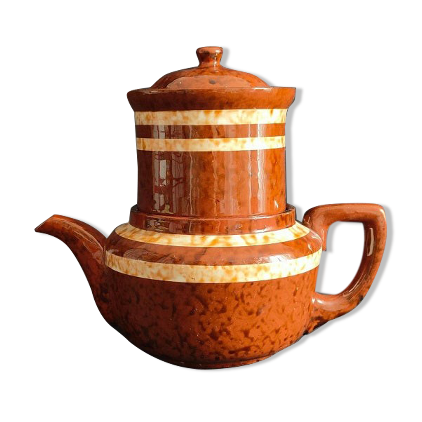 Teapot coffee maker Digoin Sarreguemines model Mary