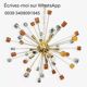 Contemporary Amber and Black Cubes Murano Glass Gold Sputnik Chandelier