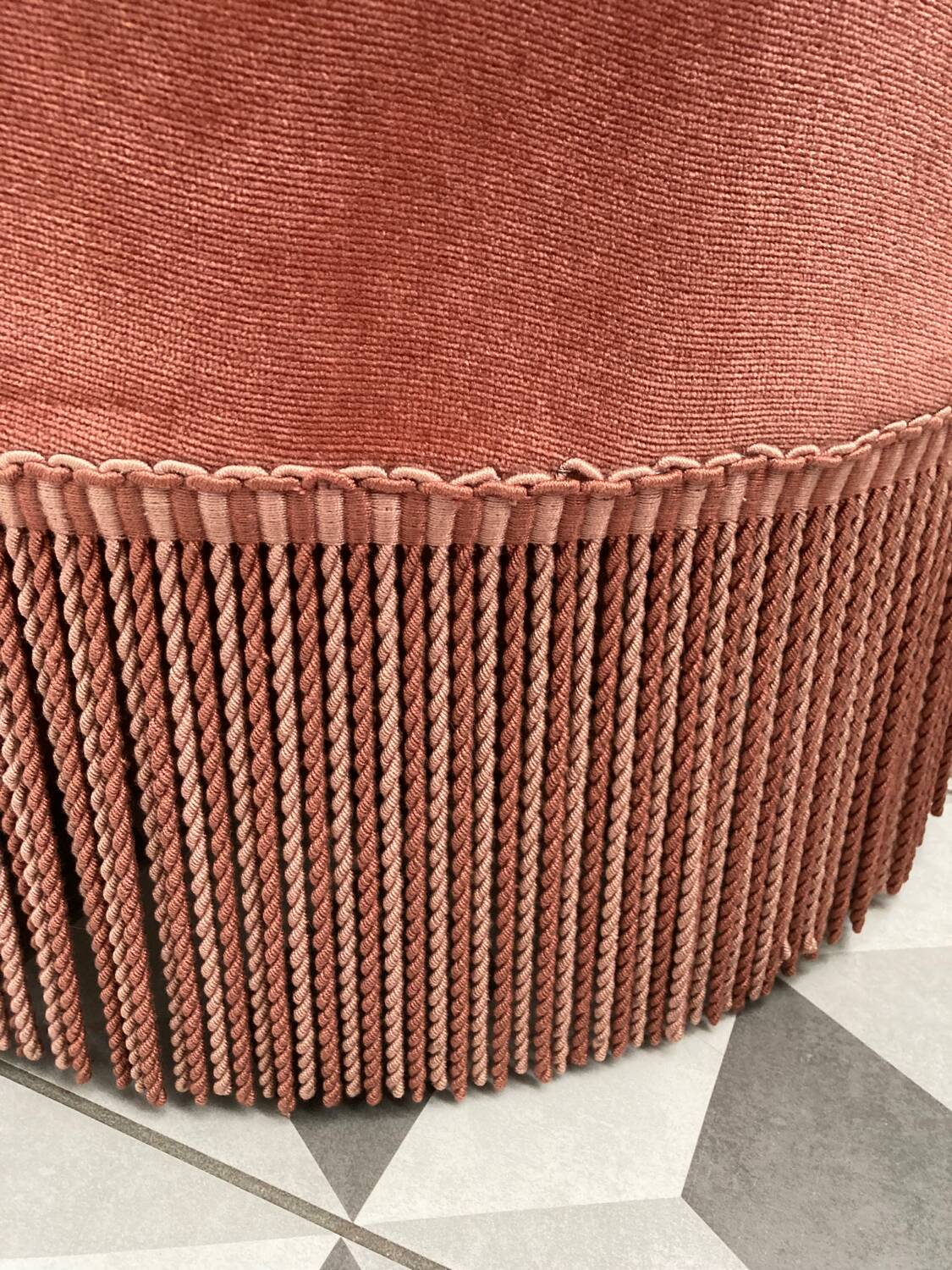 Pink velvet toad armchair