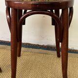 Pair of low vintage “Thonet” style bentwood stools
