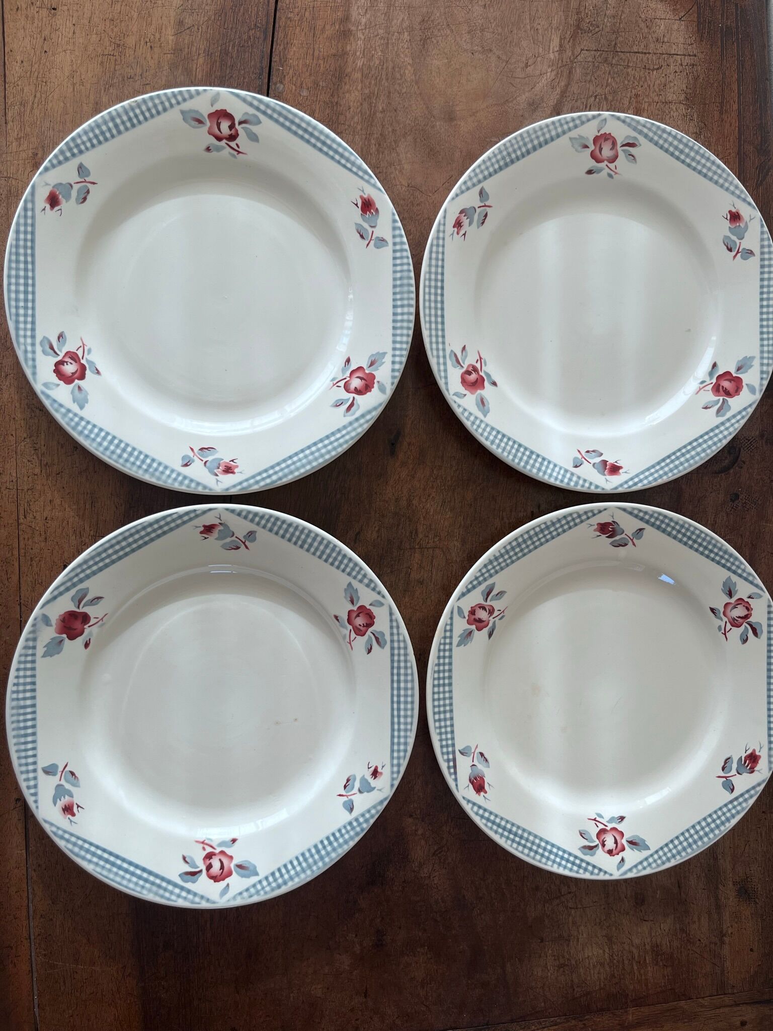 4 flat plates digoin & sarreguemines model "yves"