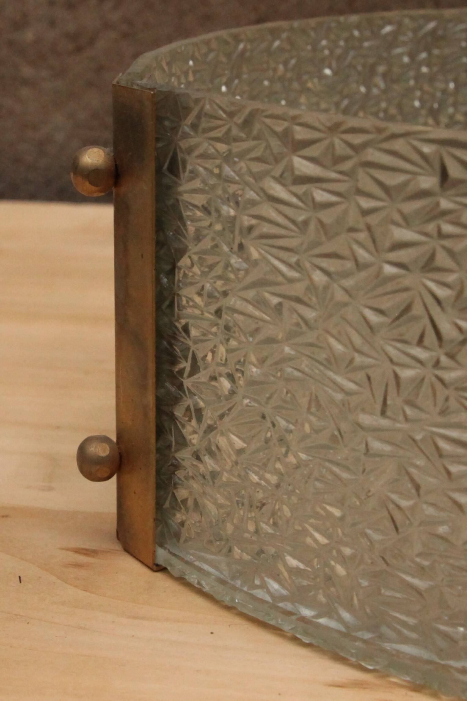 Glass and brass pendant light