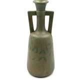 Art Deco green iridescent vase, Montieres France 1930s