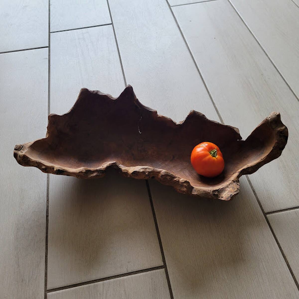 Old carved wooden basket