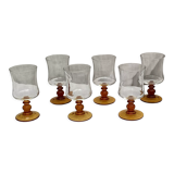 Lot de six verres à pied estampillé France dimension : hauteur -12cm- diamètre 6cm-