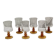 Set of six stemmed glasses stamped France dimensions: height -12cm- diameter 6cm-