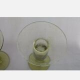 Pair of biot glass candlesticks