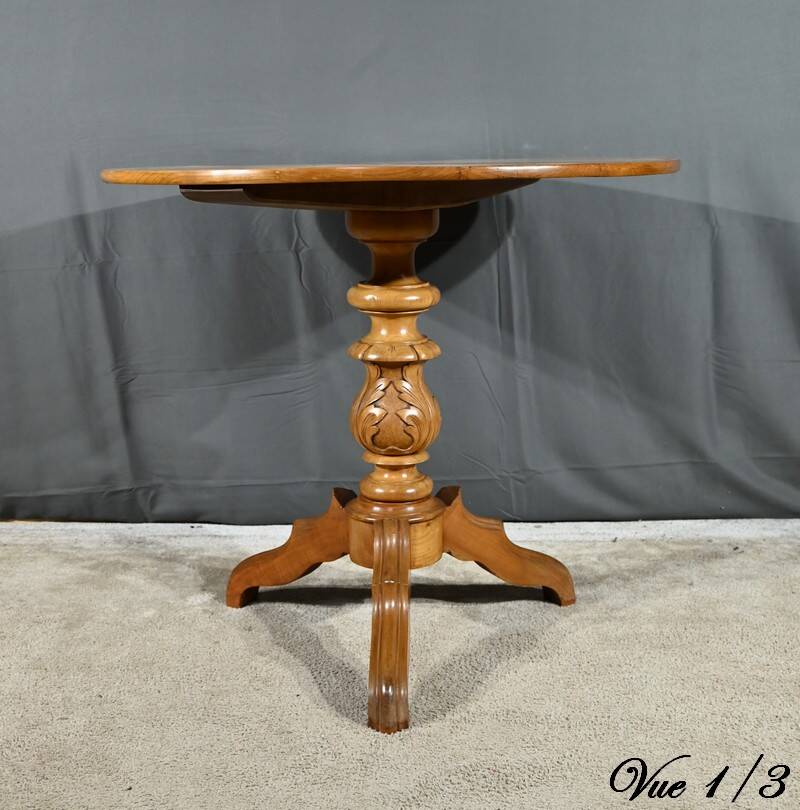 Cherry wood pedestal table, Louis Philippe period – 2nd part 19th century