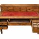 Large library desk with display cabinet and secretary with drawers, 19th century French.