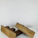 Pair of brutalist wooden candlesticks, 1960s