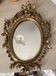 Petit miroir ovale signé Tallandier en laiton doré style Rococo – 30x2