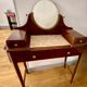 Antique solid wood dressing table – Early 20th century – Marble top & mirror