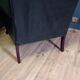 Blue chesterfield barrel back armchair