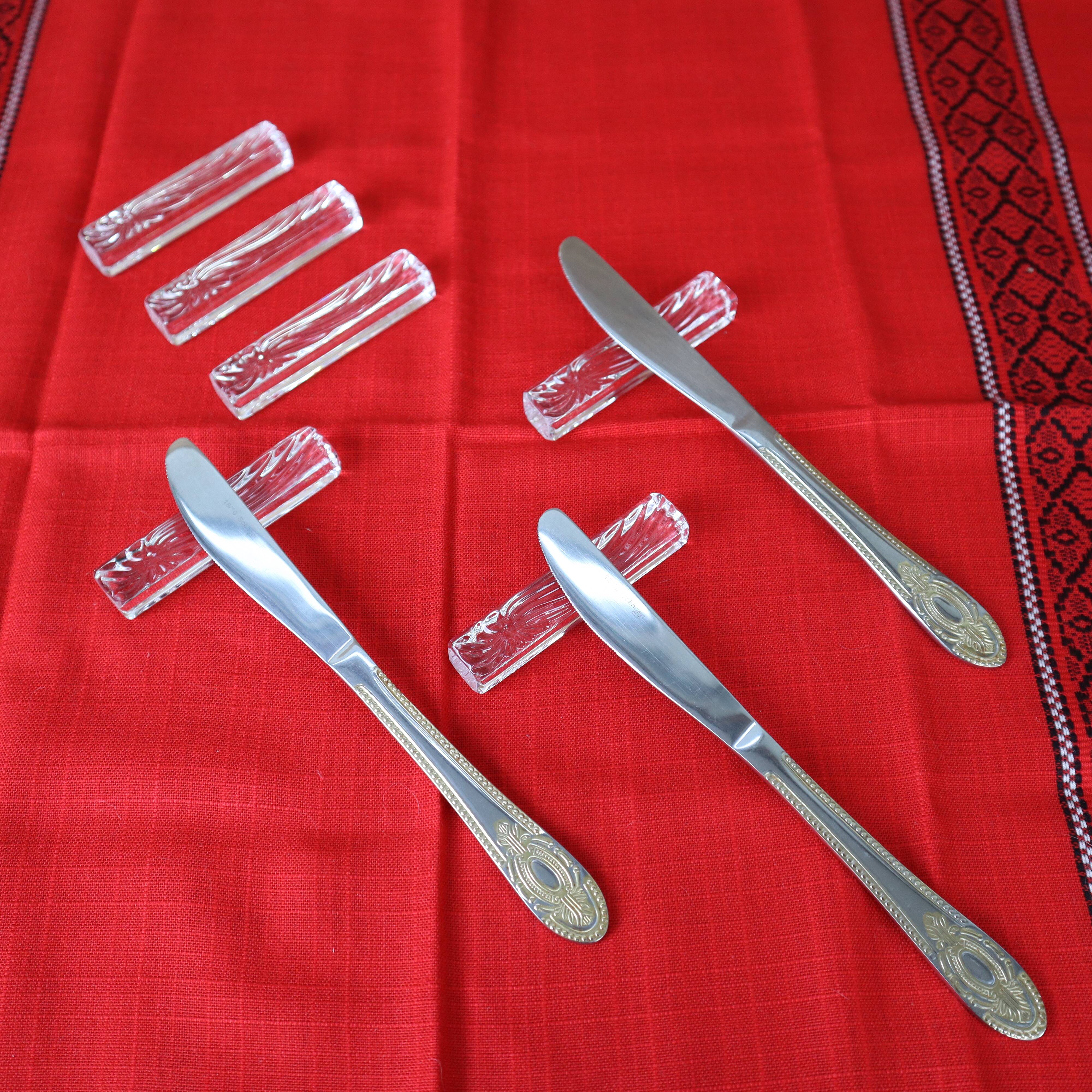 6 knife holders from the vannes le chatel crystal works - france 1765