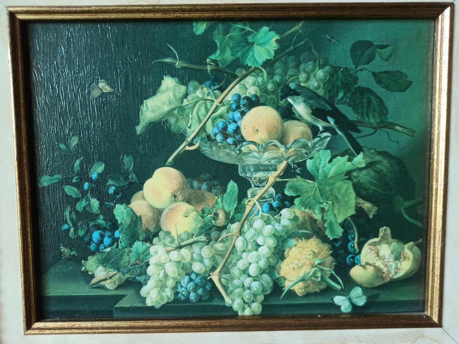 Still life, oil on framed canvas.