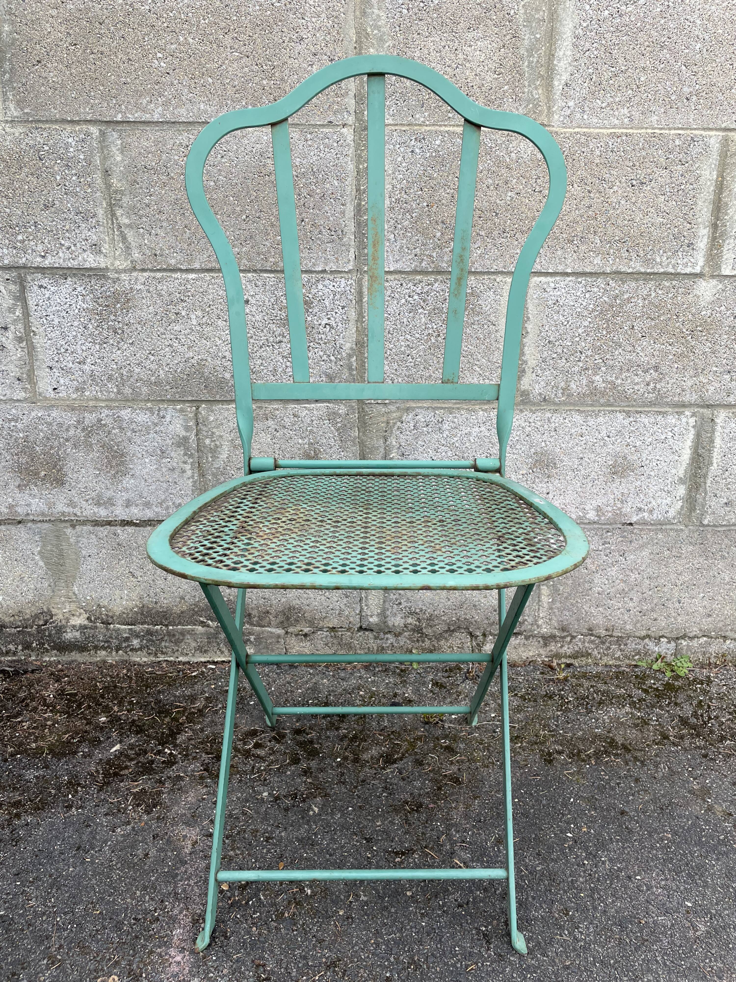 Set of 2 folding garden chairs XIXth