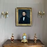 Poulet, portrait d’un gentleman, huile sur toile, XIXème siècle