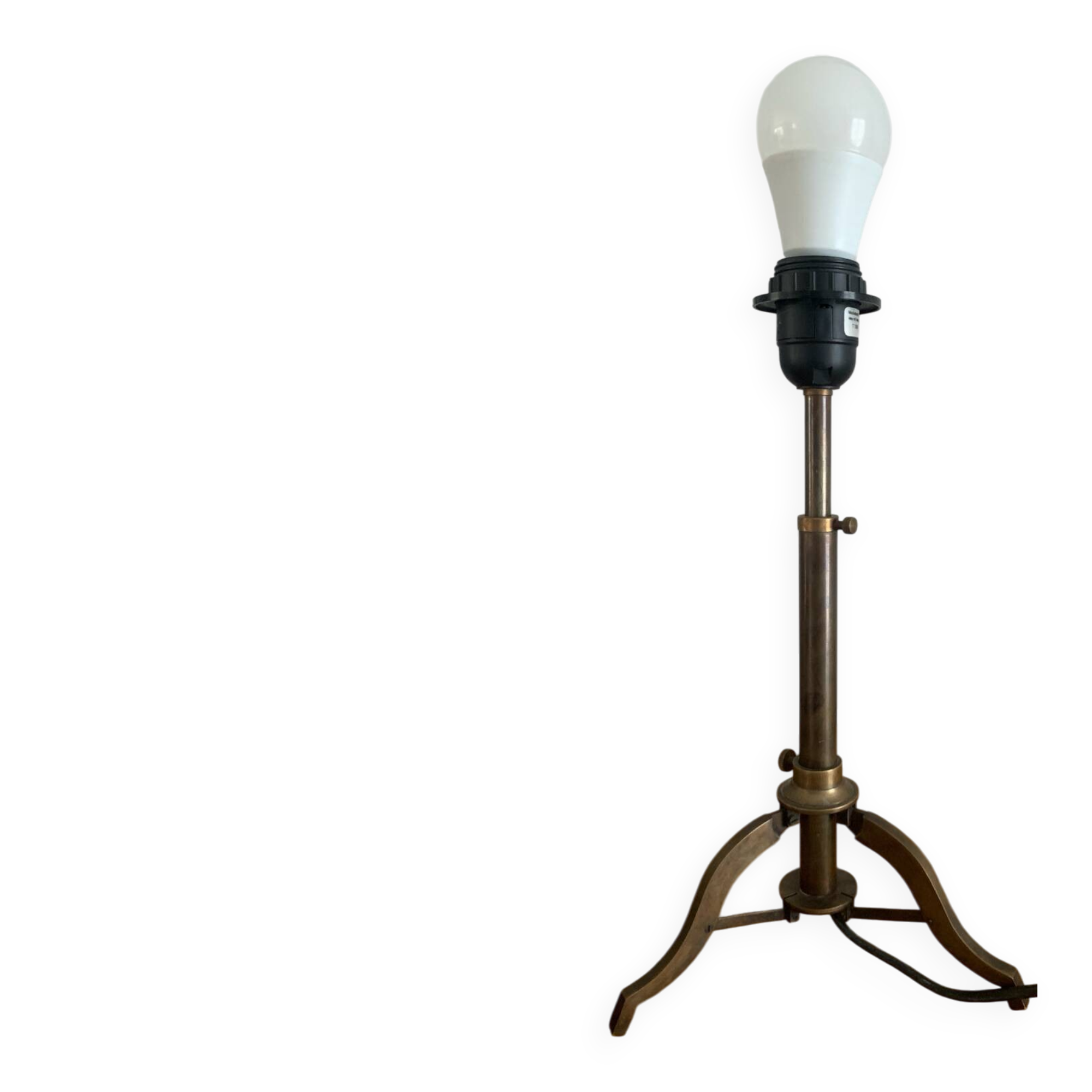 Adjustable table lamp – Tripod base in brass metal – Industrial style