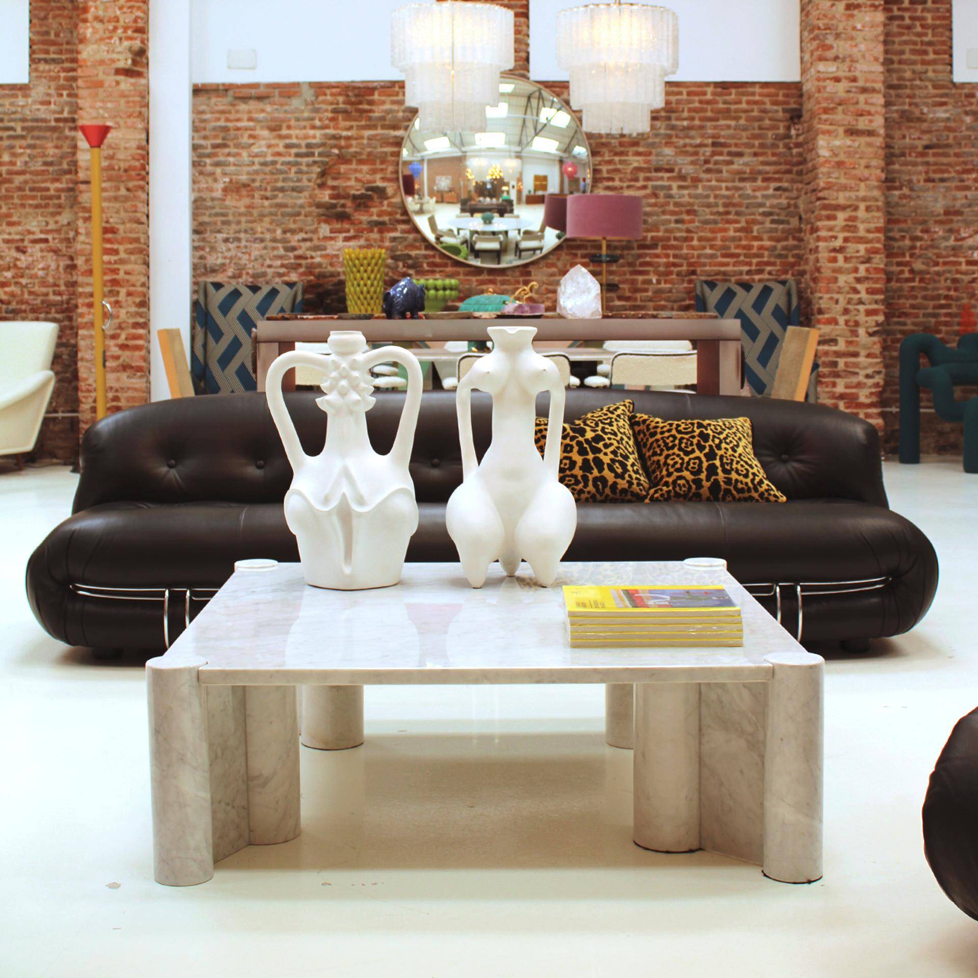 Jumbo Carrara Marble Italian Square Coffee Table by Gae Aulenti For Knoll, 1960s