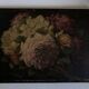 Tableau 19e roses du jardin fleurs huile sur bois
