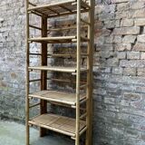 Foldable vintage bamboo bookcase