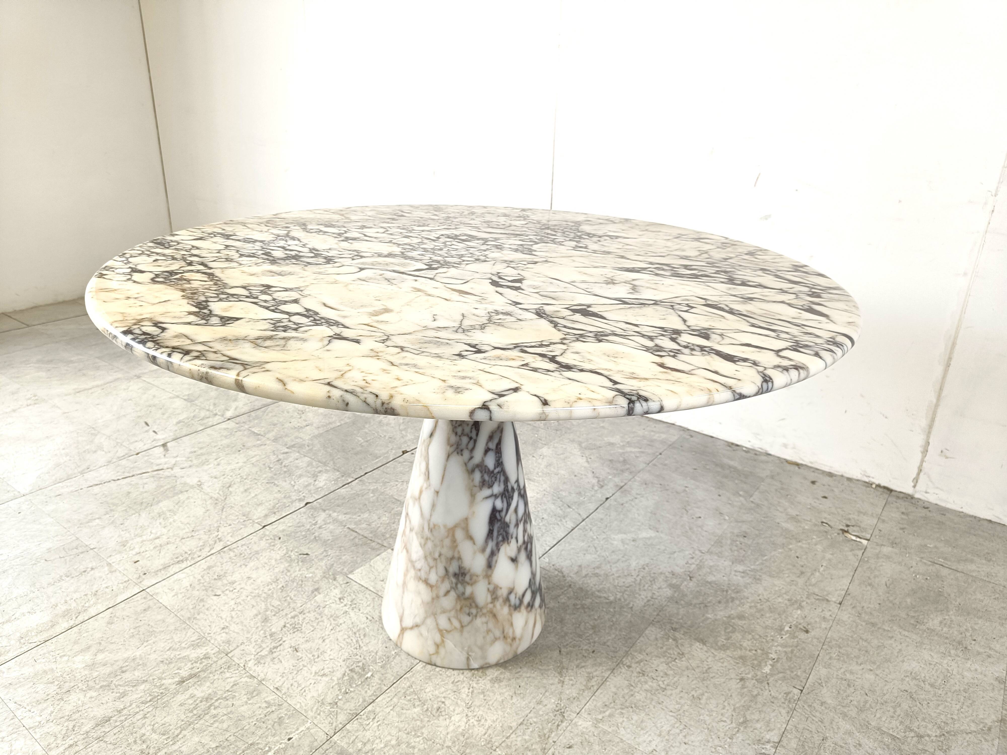 Vintage round marble dining table, 1970s