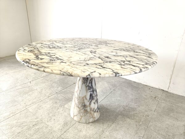 Table à manger ronde vintage en marbre, 1970