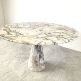 Vintage round marble dining table, 1970s