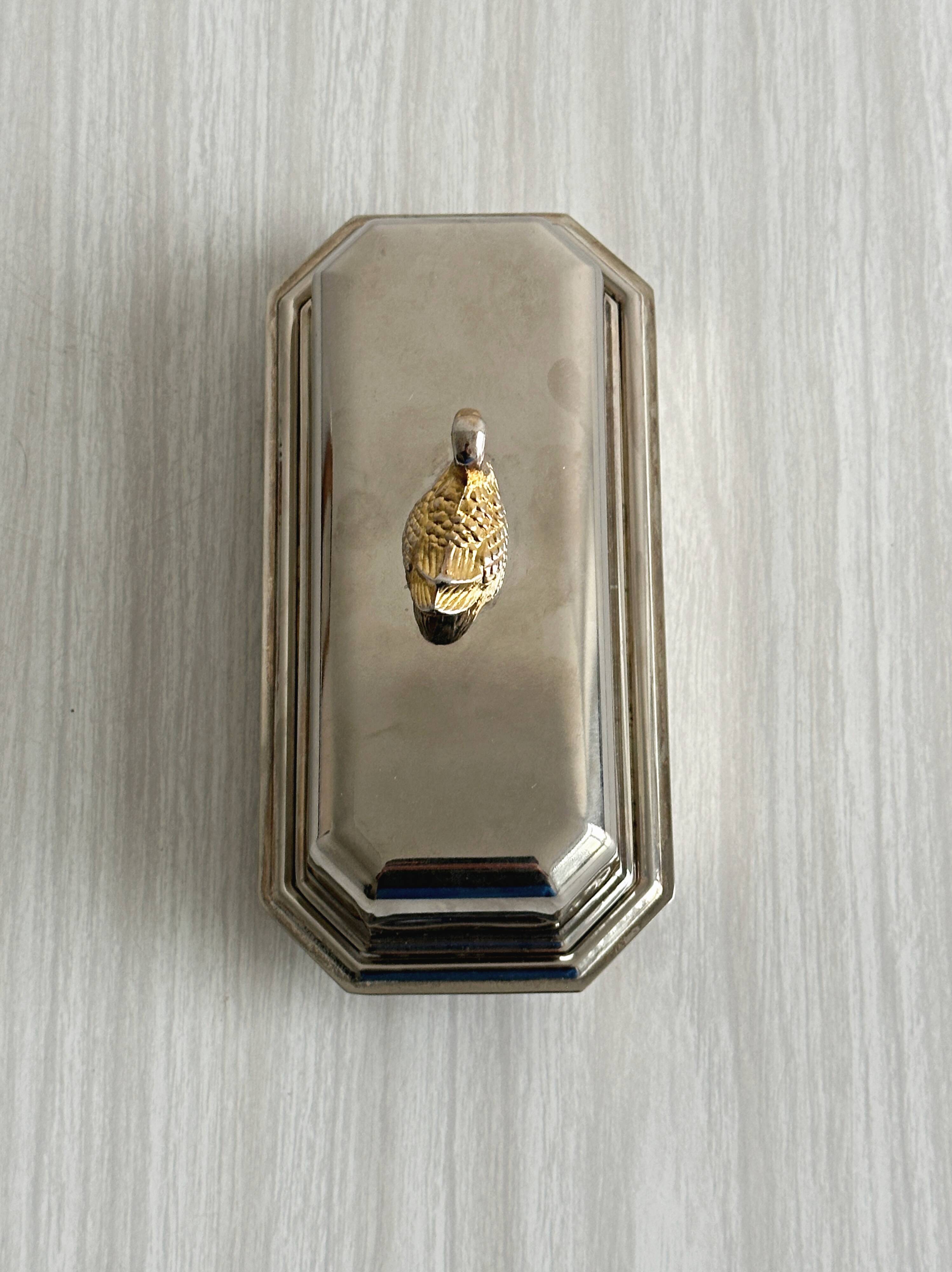 Vintage silver-plated metal butter dish