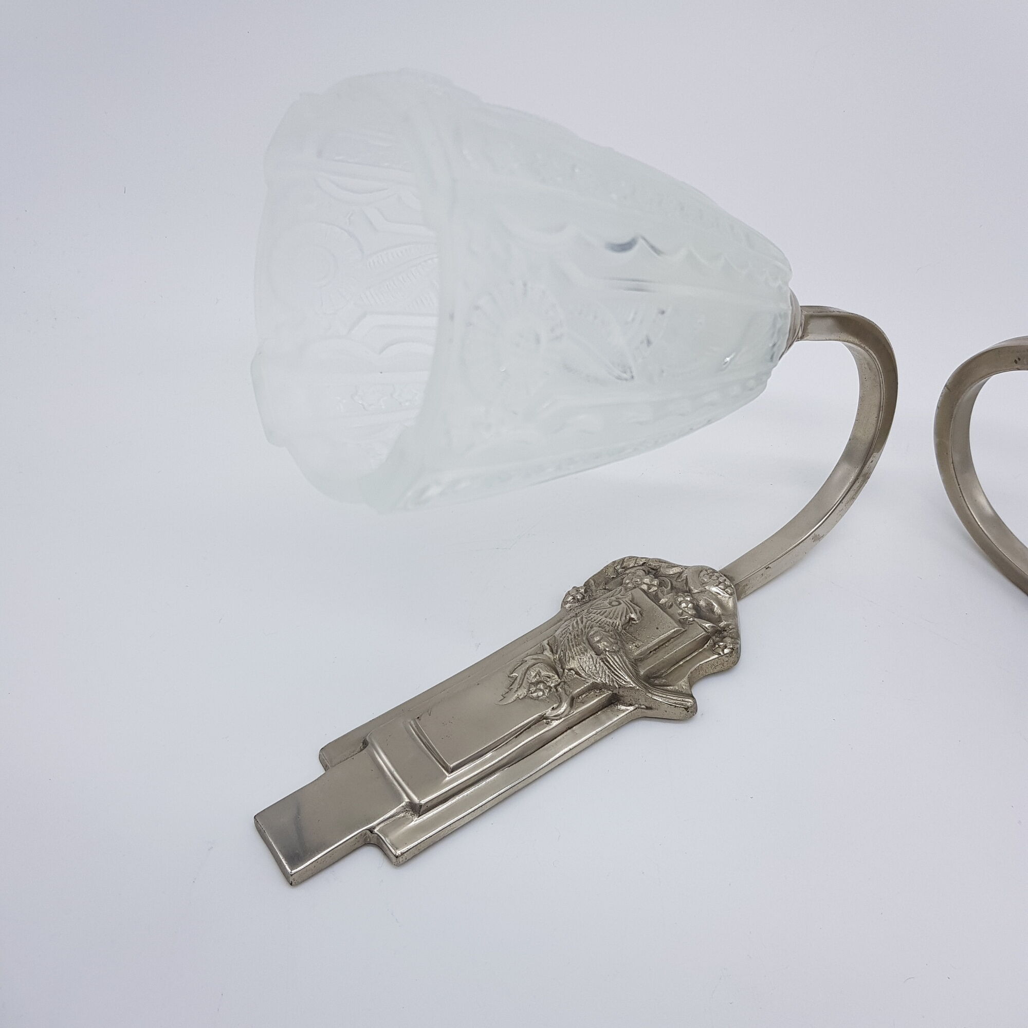 Pair of Art Deco style wall light of pressed glass