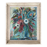 Painting: Oil on cardboard - Fauvism bouquet