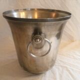 Champagne bucket in food. silver