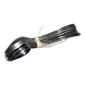 Set of 6 old teaspoons in silver metal - tulip frieze - Goldsmith Boulenger 1900 14cm