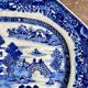 Octagonal dish in hand-painted porcelain, 18th century.