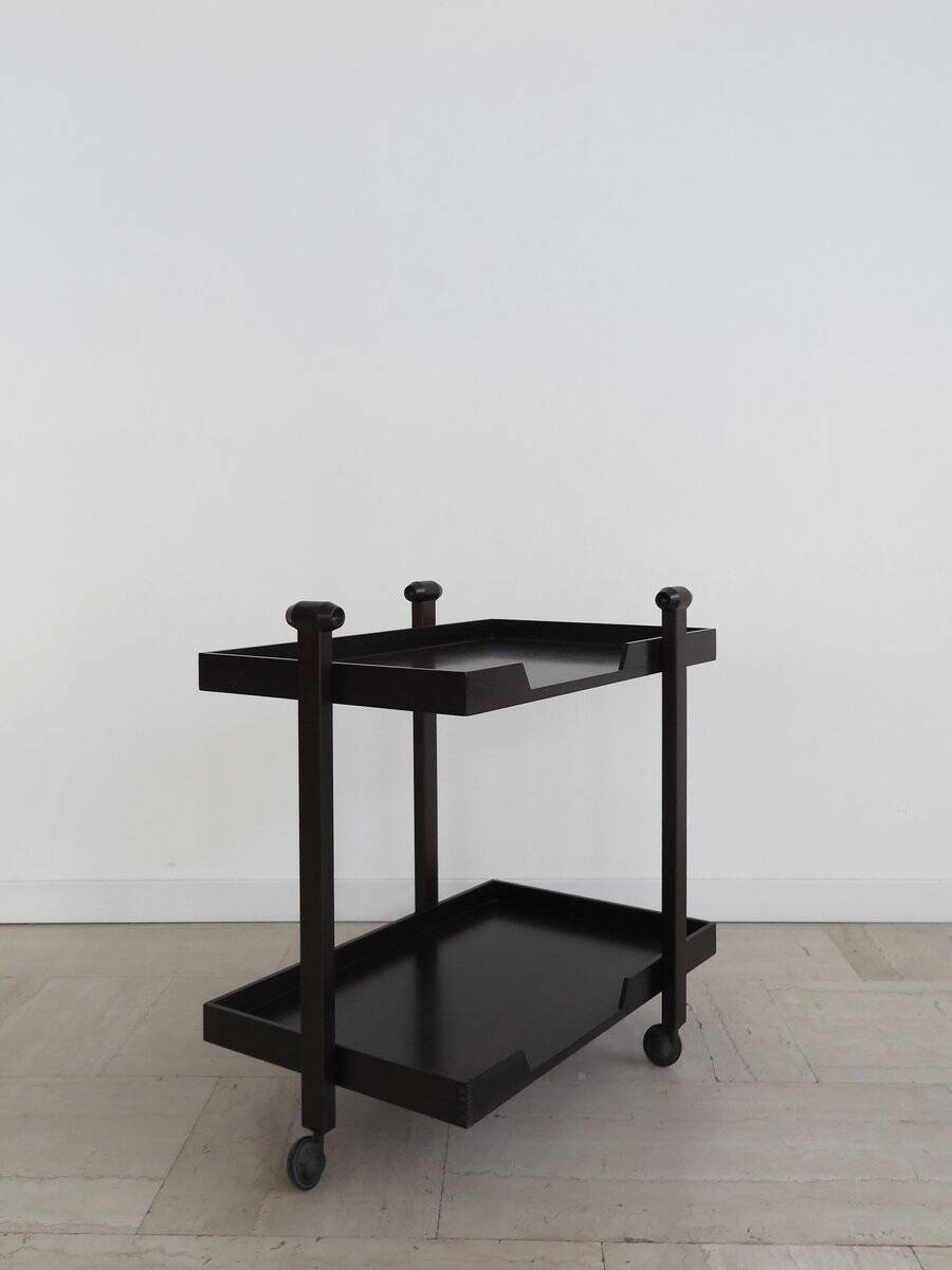 Dark Wood Bar Trolley by Franco Albini for Poggi Pavia, 1970s