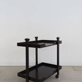 Dark Wood Bar Trolley by Franco Albini for Poggi Pavia, 1970s