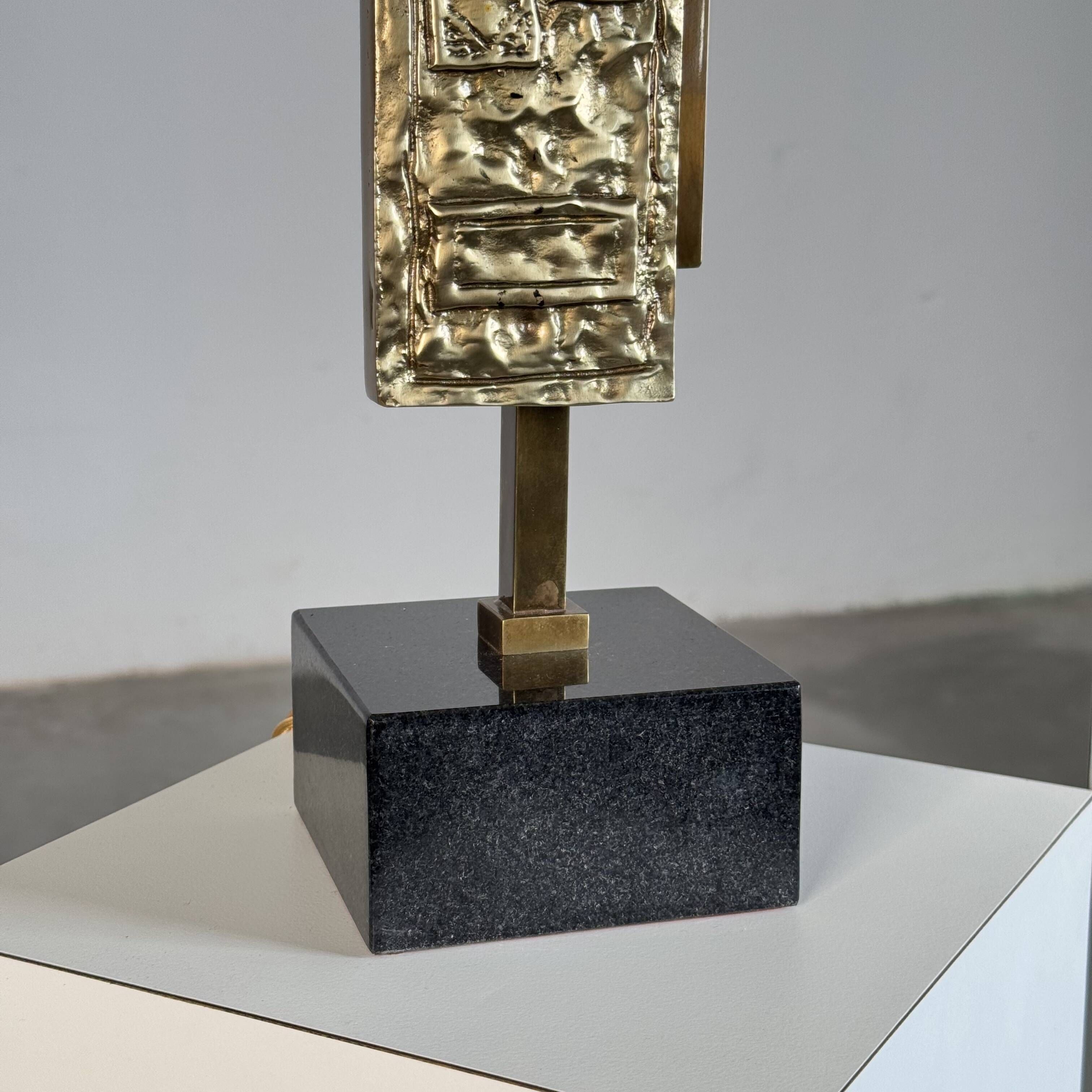 Pair of Dioniso Table Lamps in Marble and Brass by Angelo Brotto, Esperia