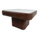 Table basse vintage en marbre et cuir par Desede, 1970