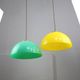 Mid-century italian brass and plexiglass pendant lamp, set of 2