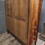 Curved Louis XV style armoire with floral marquetry, 20th century period.