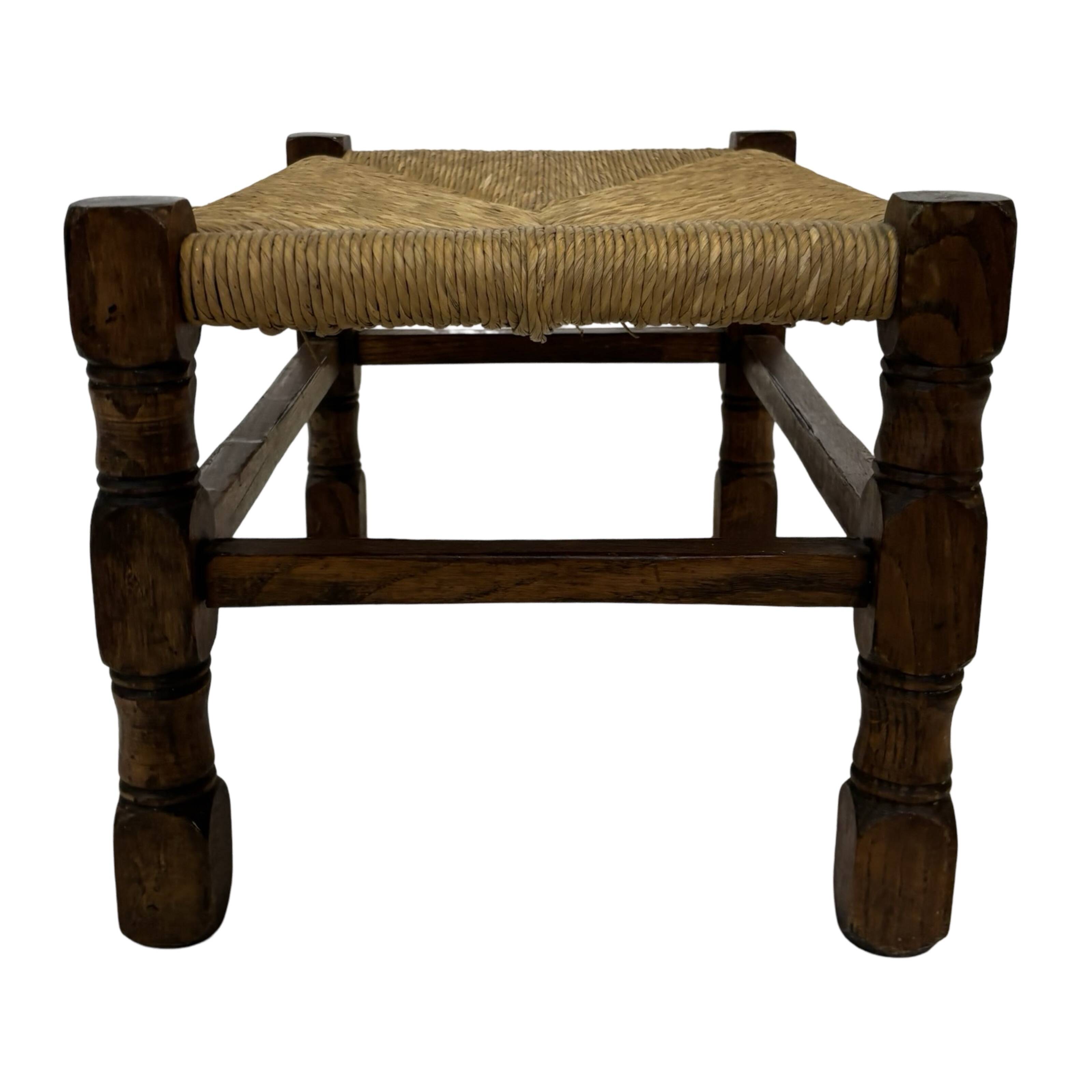 Vintage Stool cane small Stool Mid Century Ottoman 60's design