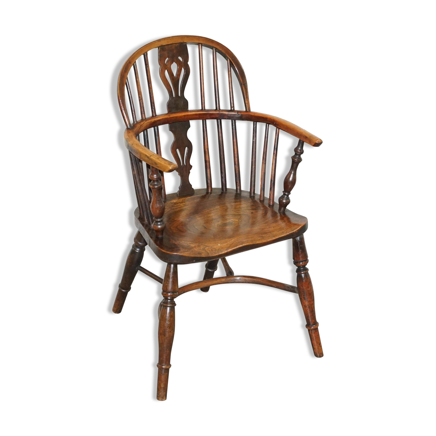 Windsor chair in solid elm circa 1860 - English furniture