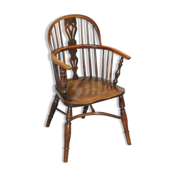 Chaise Windsor en orme massif circa 1860 - Mobilier anglais