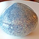 Large blue glazed ceramic biscuit jar Diameter 32.5 cm