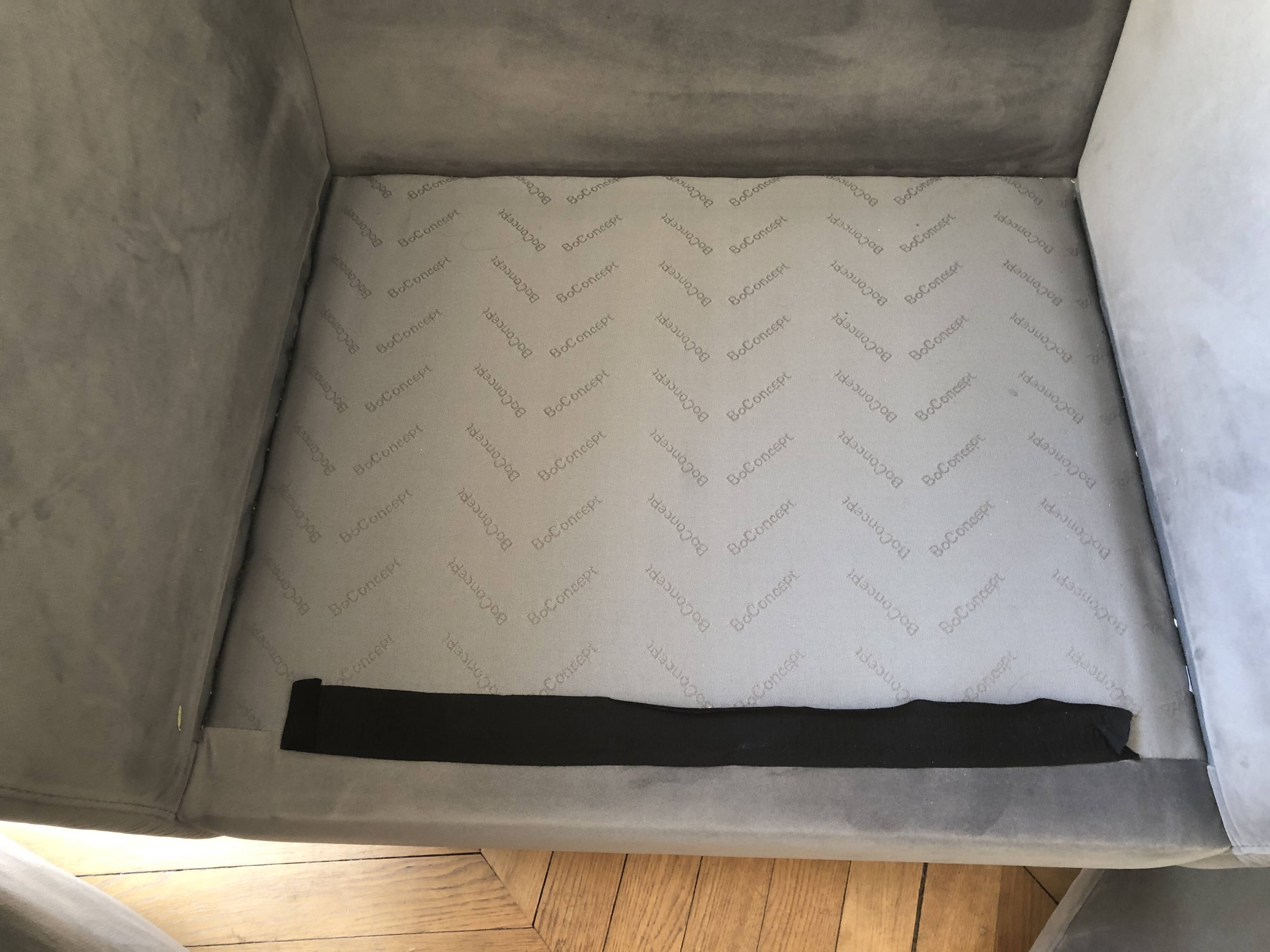 Bo Concept Osaka gray velvet armchair