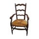 Wooden armchair with straw seat