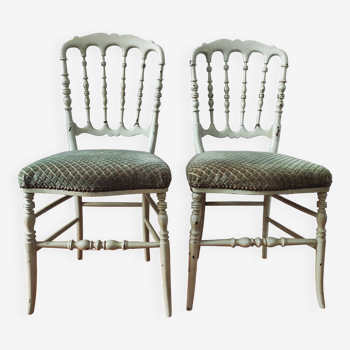 Pair of patinated Napoleon III chairs
