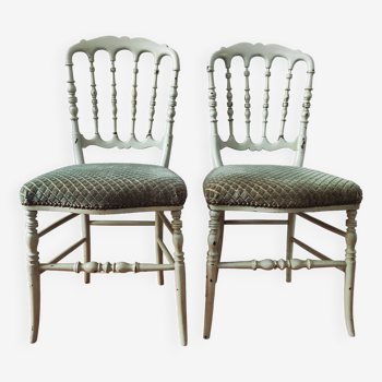 Paire de chaises Napoléon III patinées